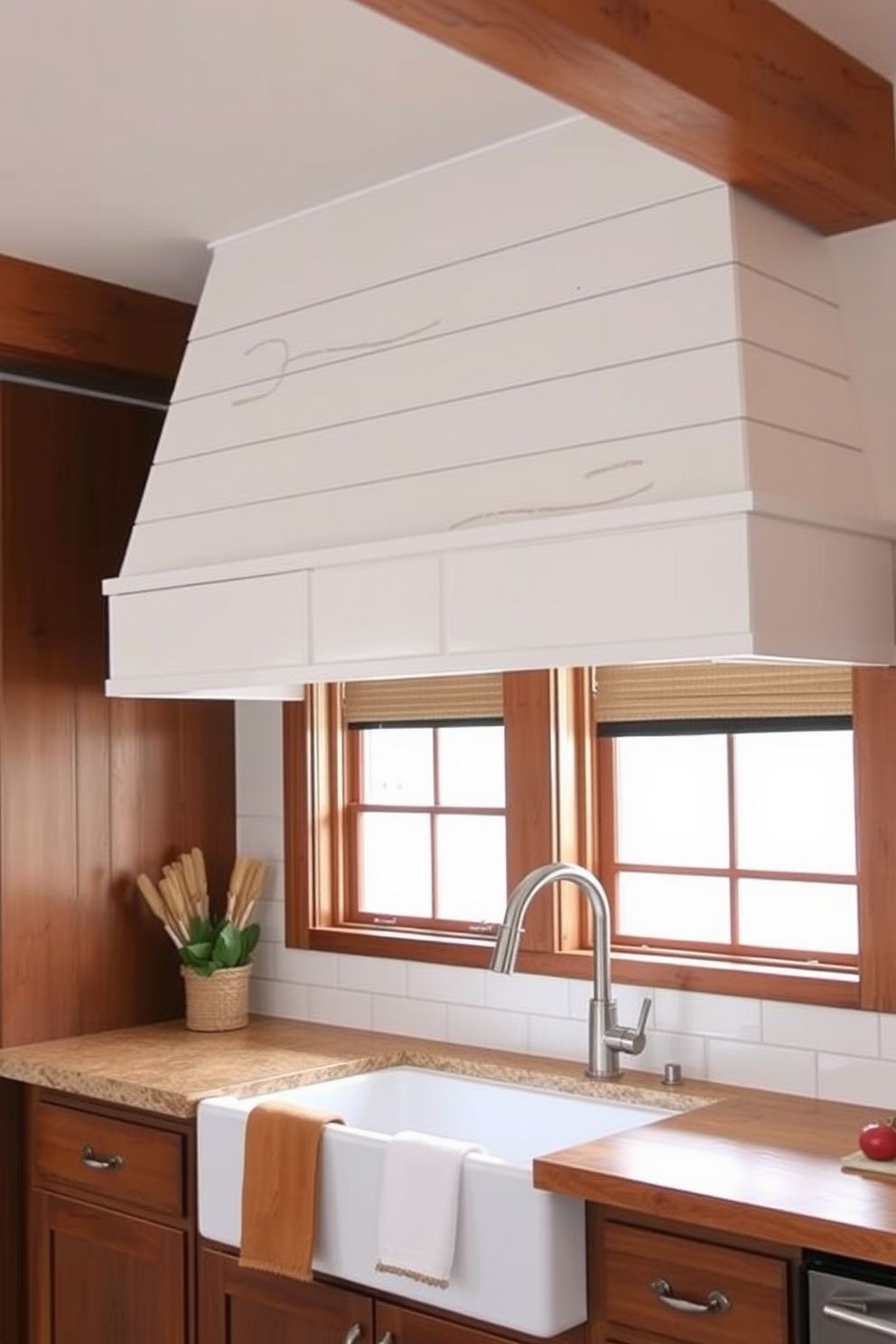 Artistic sculptural range hood as a focal point in a modern kitchen. The hood features an abstract design with smooth curves and a polished finish, complementing sleek cabinetry and a large island.