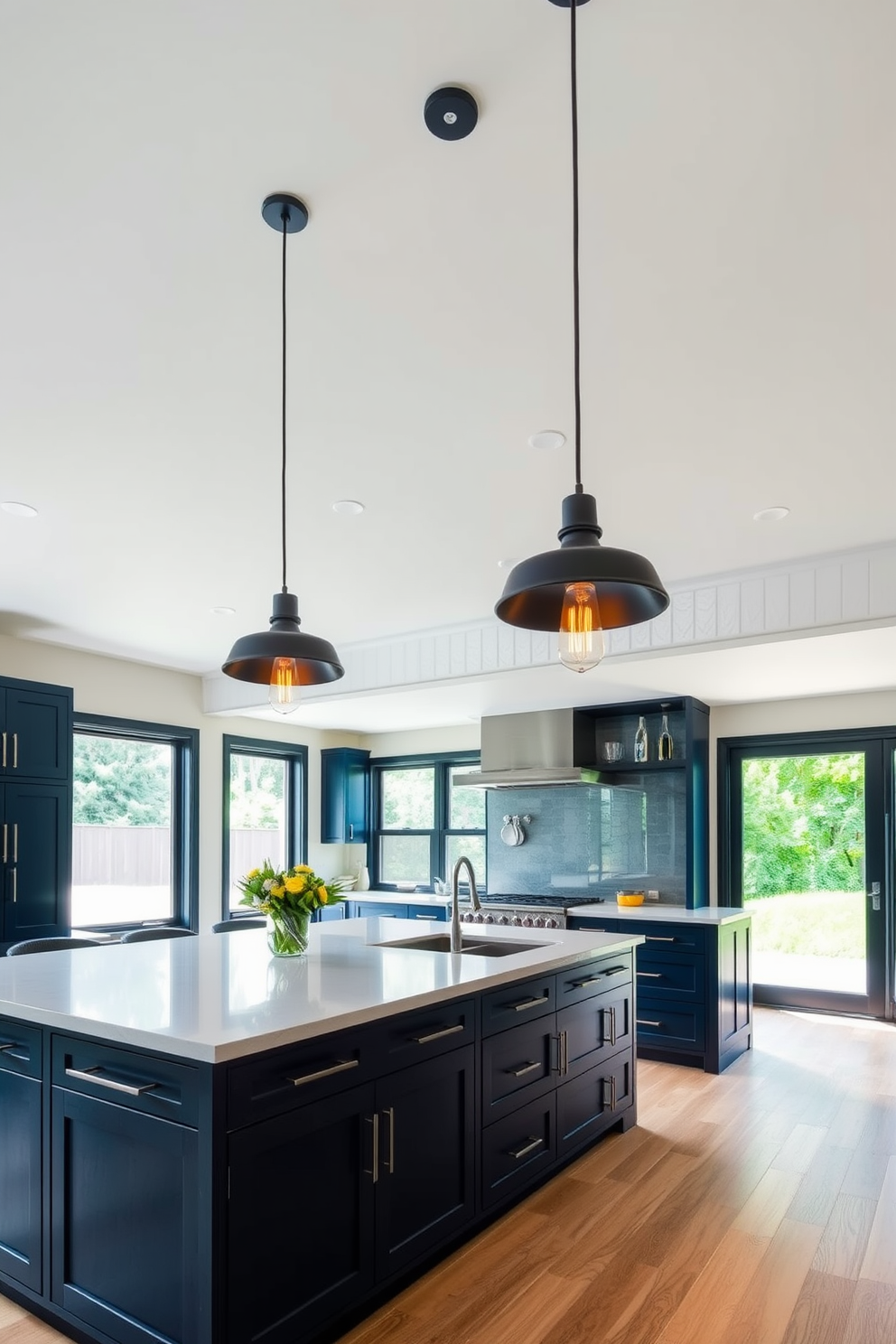 A modern kitchen featuring elegant recessed lights integrated into the cabinetry. The soft glow from the lights highlights the sleek, minimalist design of the kitchen while creating a warm and inviting atmosphere.