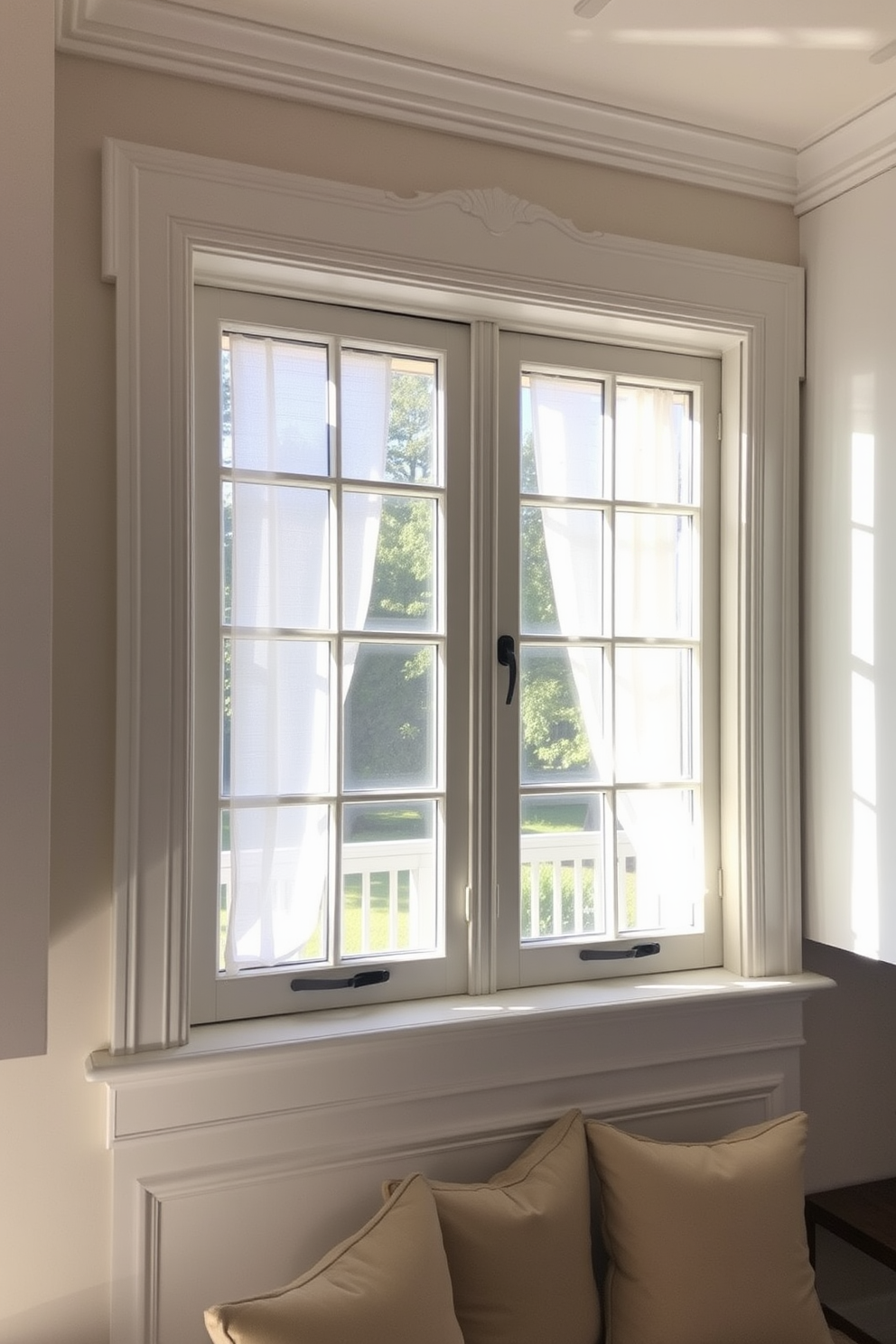 A charming kitchen window adorned with rustic wooden window boxes filled with vibrant seasonal flowers. The sunlight streams in, illuminating the colorful blooms and creating a warm and inviting atmosphere.