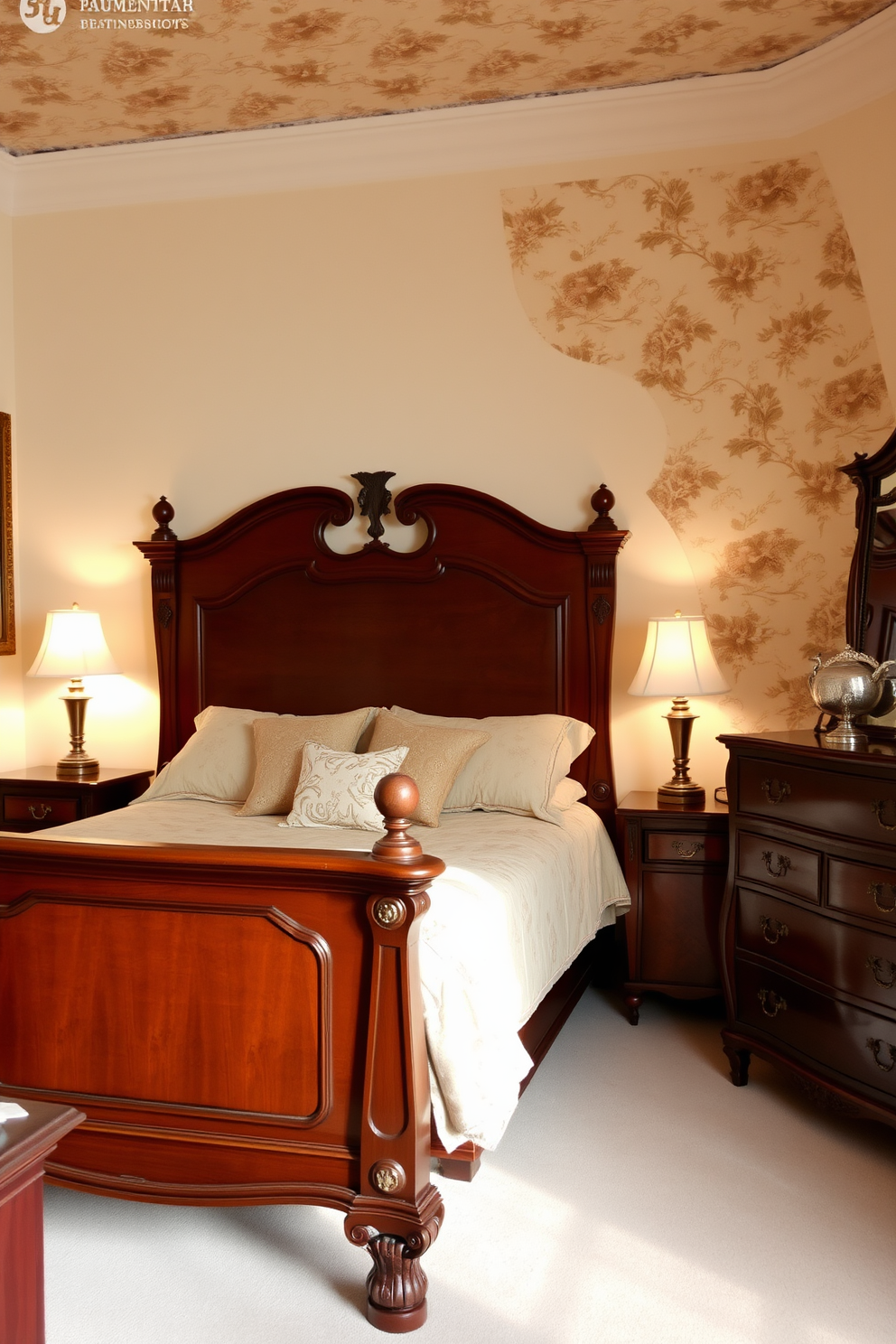 A cozy bedroom retreat featuring a plush king-sized bed dressed in soft, white linens layered with a chunky knit throw. The walls are painted in a calming light gray, complemented by a pair of elegant bedside tables with decorative lamps that emit a warm glow. In the corner, a comfortable reading nook is created with a stylish armchair upholstered in a soft fabric and a small side table for books. A large area rug with a subtle pattern anchors the space, adding warmth and comfort underfoot.