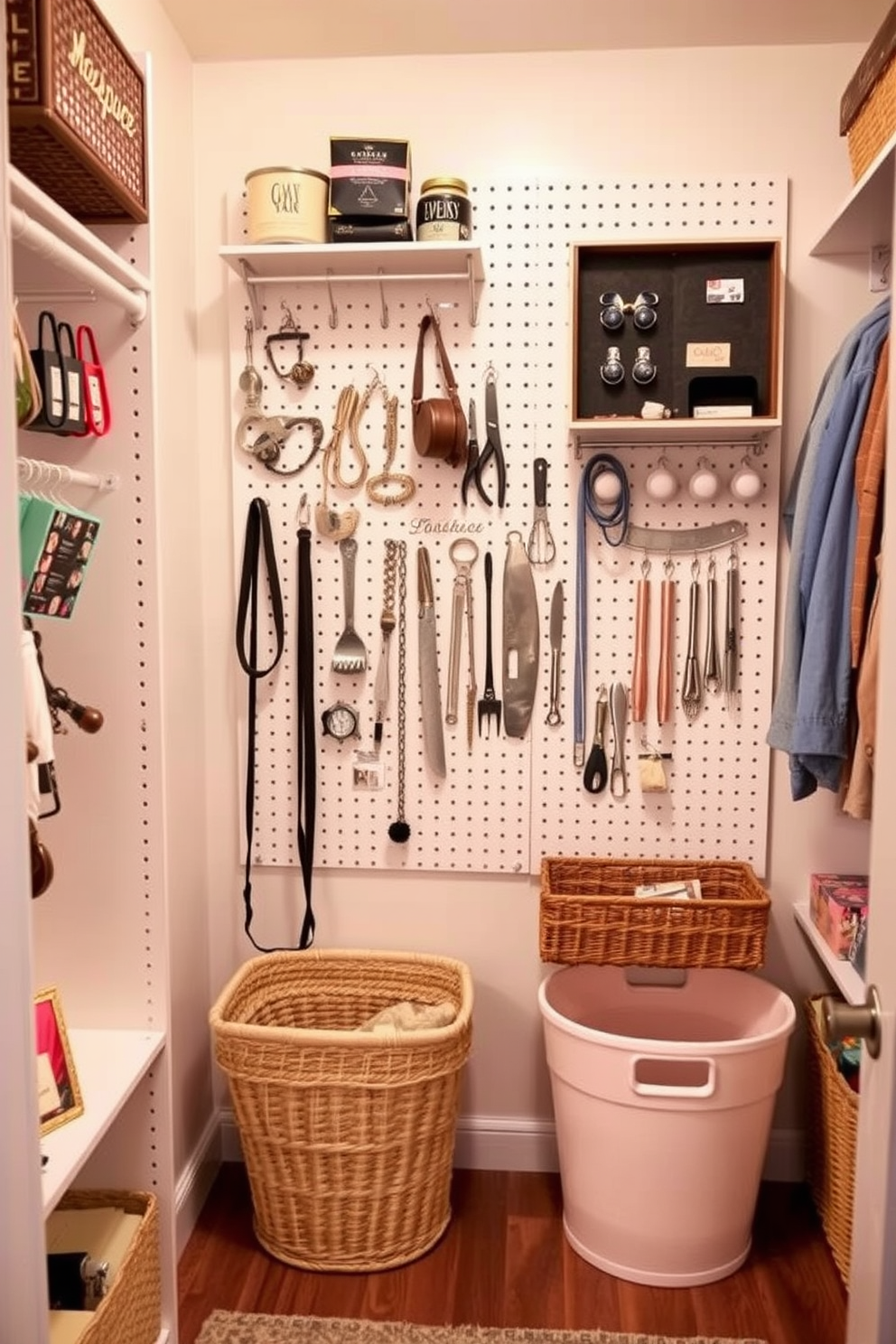 A dedicated jewelry display area featuring a sleek glass cabinet with multiple shelves. The cabinet is illuminated with soft LED lights, showcasing an array of elegant necklaces, bracelets, and earrings organized by color and style. Labor Day closet decorating ideas that emphasize organization and accessibility. Incorporate stylish storage bins and dividers to keep seasonal clothing neatly arranged and easily accessible.