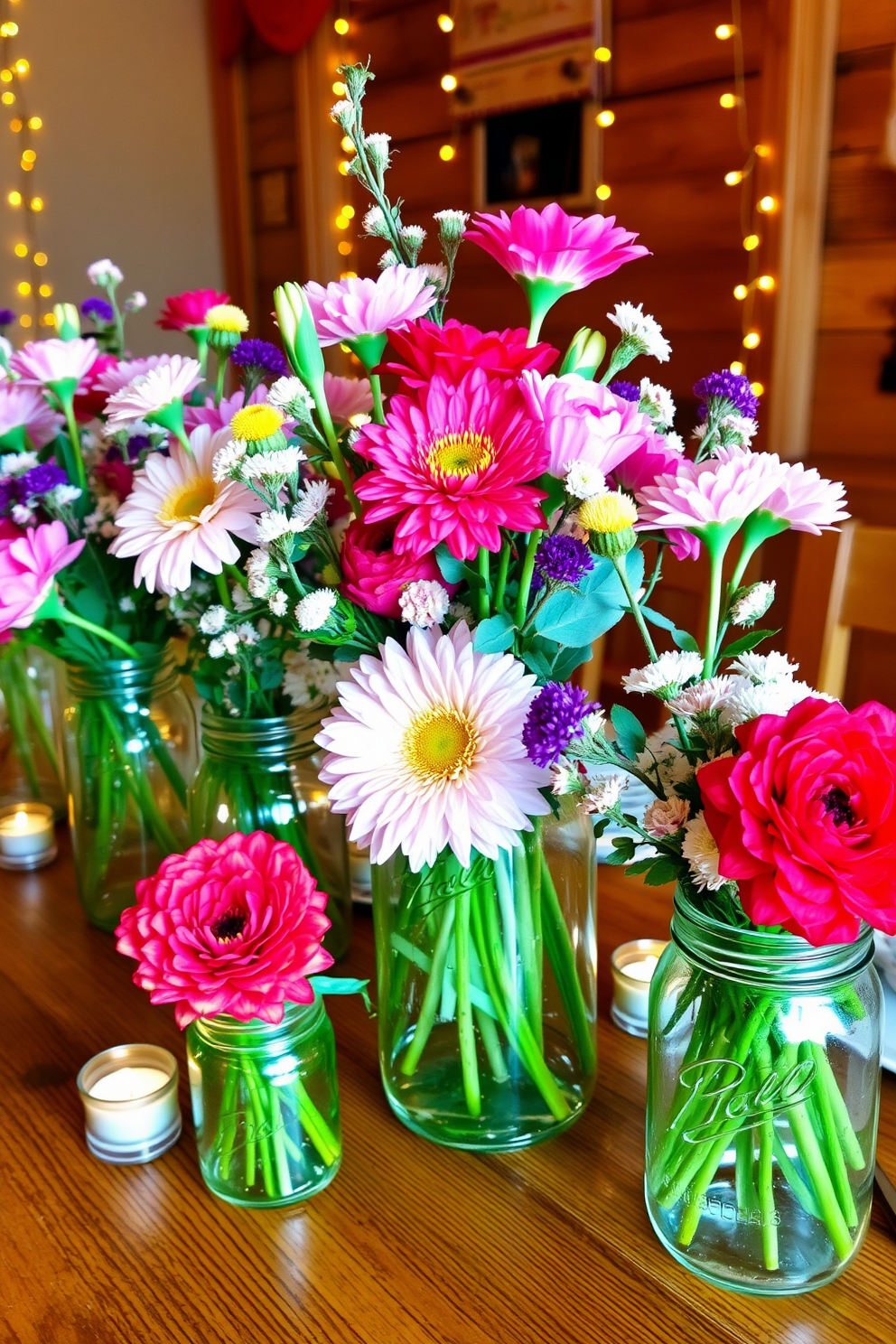 A cozy loft space adorned with DIY love quote canvas art. The walls are painted in soft pastel colors, and the art pieces are creatively arranged to inspire warmth and romance. In the center, a rustic wooden table is set with candles and fresh flowers for a festive touch. String lights hang above, casting a gentle glow that enhances the Valentine's Day atmosphere.