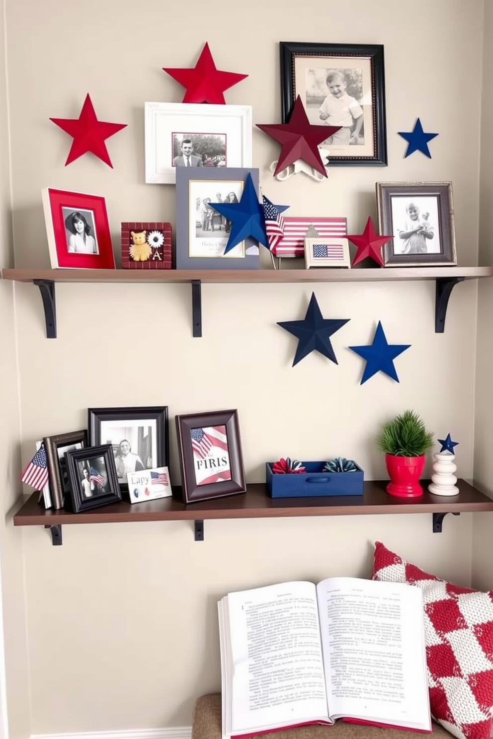 A stylish magazine rack made of natural wood stands elegantly in the corner of a cozy reading nook. It holds an assortment of magazines and books, creating an organized and inviting space for Memorial Day relaxation. The reading nook features a plush armchair upholstered in soft fabric, complemented by a colorful throw blanket draped over the side. A small side table next to the chair holds a refreshing drink and a few decorative coasters, enhancing the overall aesthetic.