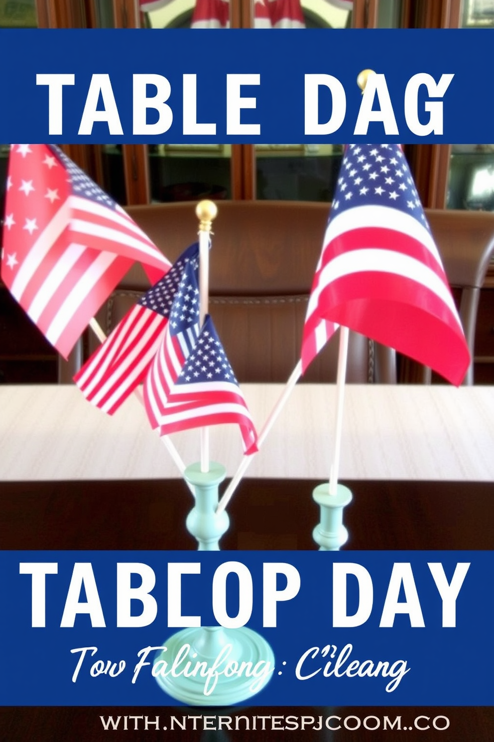 Tabletop flags create a vibrant and festive atmosphere for Memorial Day celebrations. These flags can be arranged in clusters on a dining table or sideboard, adding a patriotic touch to small spaces. Incorporate red, white, and blue colors to enhance the holiday spirit. Use creative stands or holders to display the flags at varying heights for visual interest.