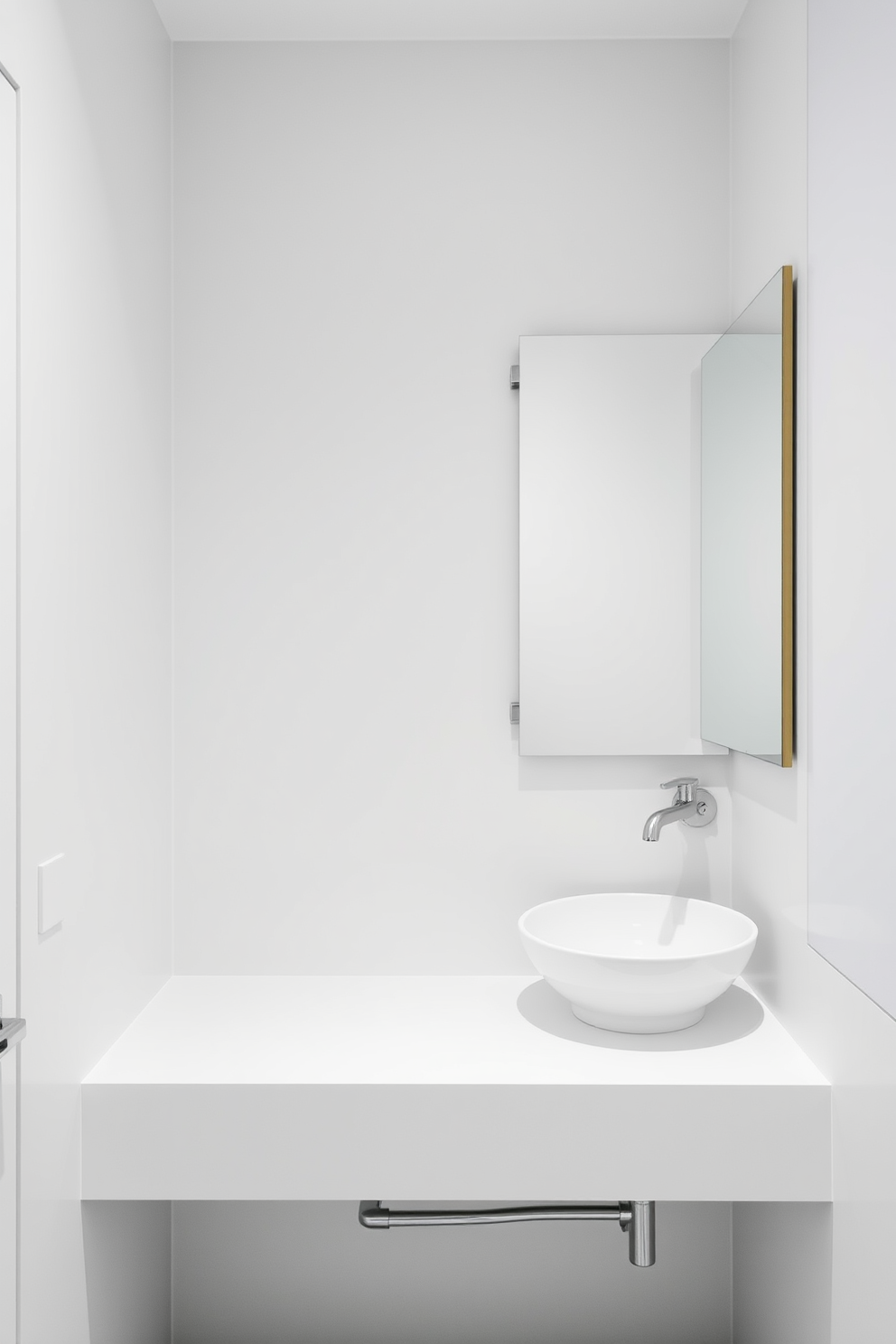 A serene minimalist bathroom featuring a soft-close toilet that enhances tranquility. The space is adorned with sleek fixtures and a neutral color palette, creating a calming atmosphere.