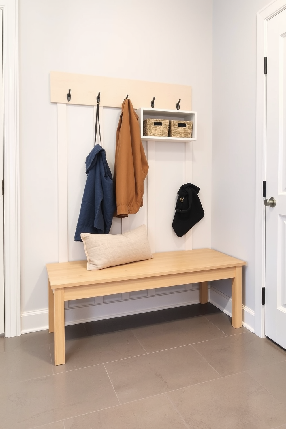 Layered rugs in a modern mudroom create a cozy and inviting atmosphere. The combination of different textures and patterns adds depth while providing warmth underfoot. Incorporate a sleek bench with storage underneath to enhance functionality. Bright, durable materials will ensure the space is both stylish and practical for everyday use.