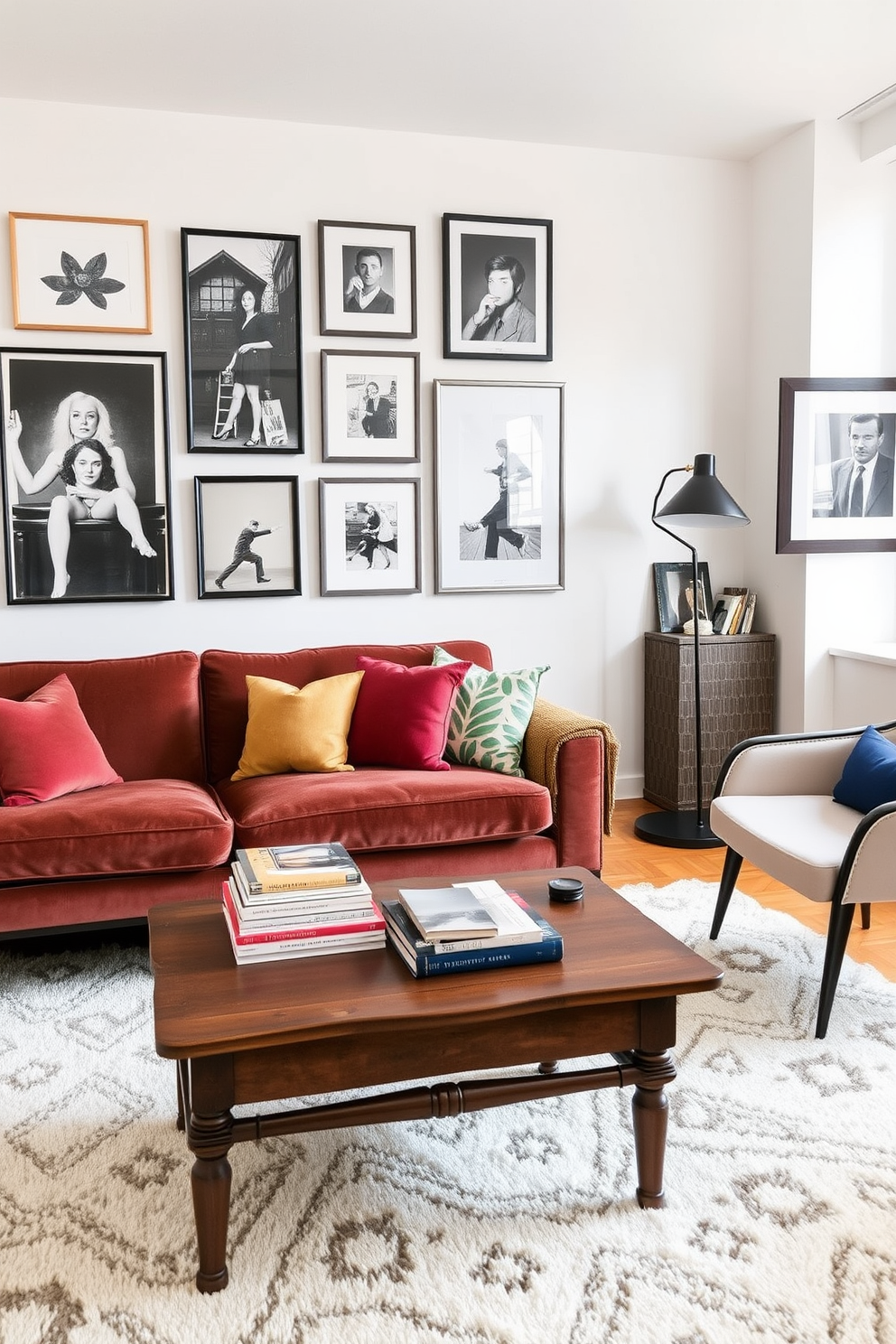 Create a gallery wall featuring a collection of personal photos that reflect your favorite memories and experiences. Use a mix of frame styles and sizes to add visual interest and showcase your personality in the NYC apartment design.