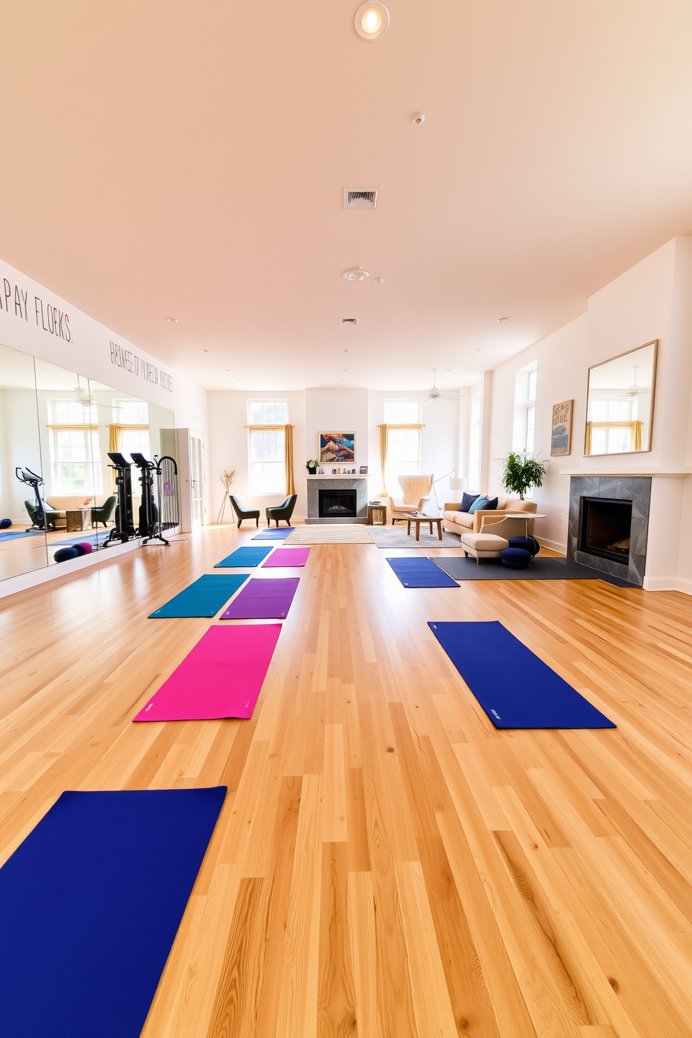 Bright play area with colorful decor. The walls are painted in vibrant hues and adorned with playful artwork. Soft, plush rugs cover the floor, providing a cozy space for children to play. A variety of toys are neatly organized in bright storage bins, and colorful bean bags are scattered around for seating. Open basement design ideas. The space features large windows that allow natural light to flood in, creating an inviting atmosphere. A cozy lounge area with a sectional sofa and a coffee table is complemented by a small kitchenette for entertaining. Stylish lighting fixtures hang from the ceiling, enhancing the modern aesthetic of the open layout.