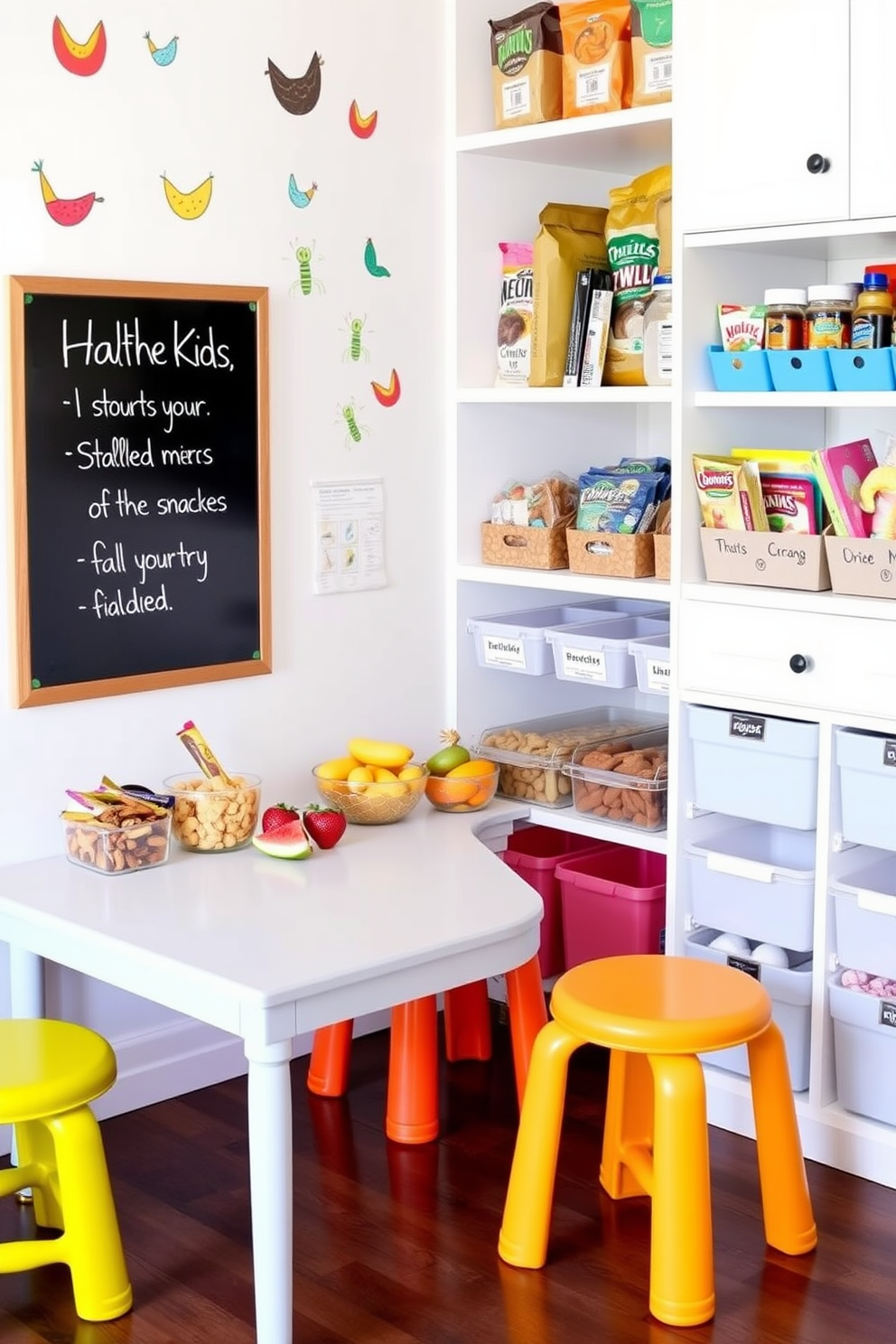 Maximize vertical space with stacking options in a pantry. Use open shelving to display neatly organized jars and containers, creating an inviting and functional storage solution. Incorporate pull-out drawers and tiered organizers to enhance accessibility. Choose a color palette that complements the kitchen while maintaining a clean and cohesive look.