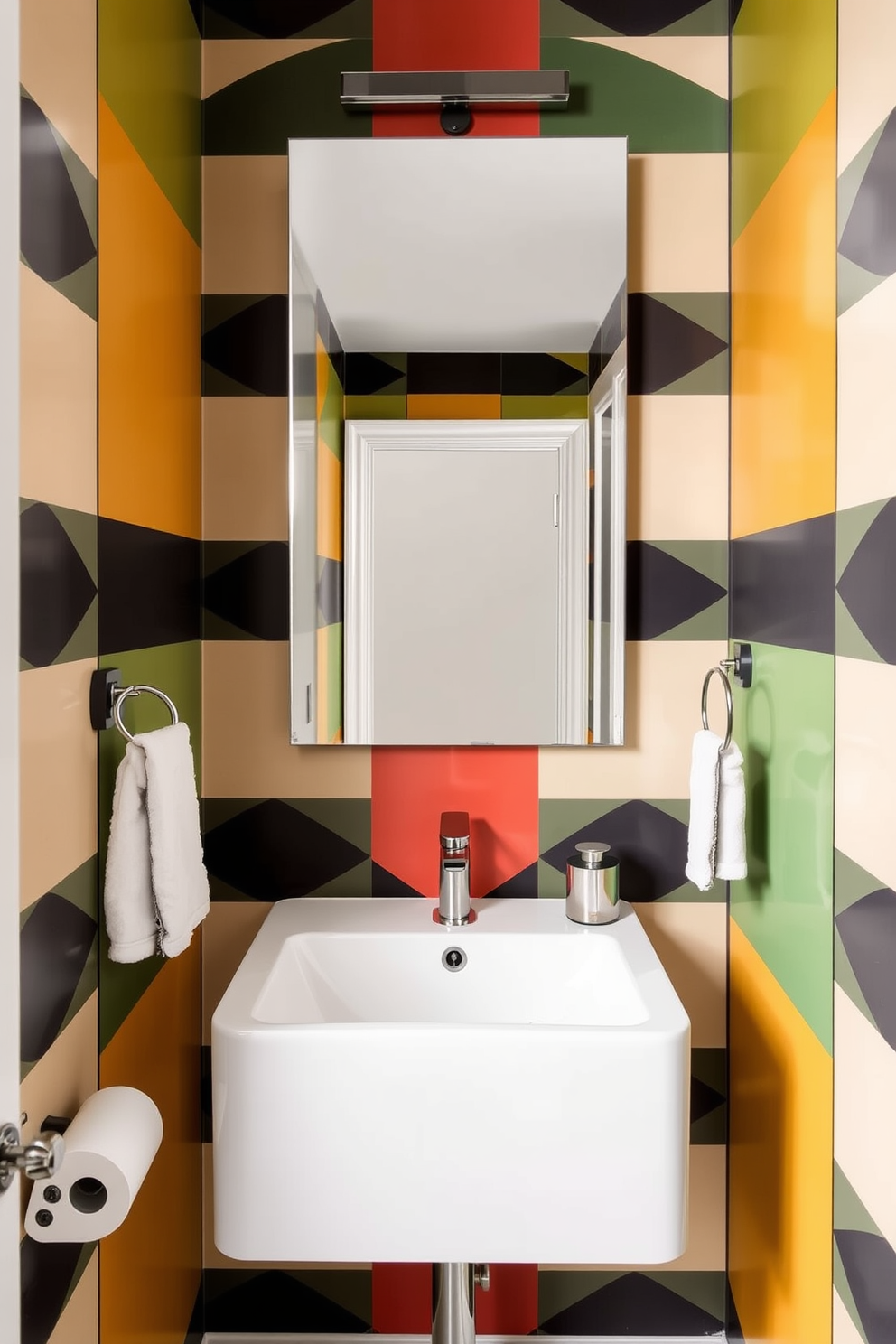 A stylish powder room featuring nature-inspired botanical prints in elegant frames. The walls are painted in a soft beige, creating a warm backdrop for the vibrant green and floral artwork.