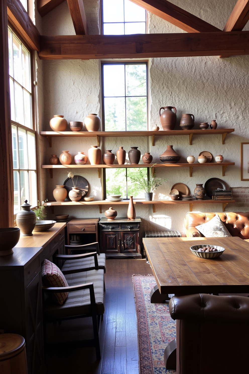 A rustic wooden ladder leans against a wall, its natural finish showcasing the grain and texture of the wood. Soft, cozy blankets are draped over the rungs, inviting warmth and comfort into the space. In the background, a rustic apartment design features exposed brick walls and reclaimed wood beams. Earthy tones and vintage furnishings create a charming and inviting atmosphere.