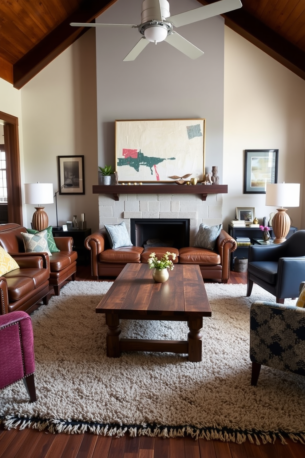 A cozy family room features built-in shelving that provides organized storage for books and decorative items. The room is designed with comfortable seating, soft lighting, and a neutral color palette to create a welcoming atmosphere.