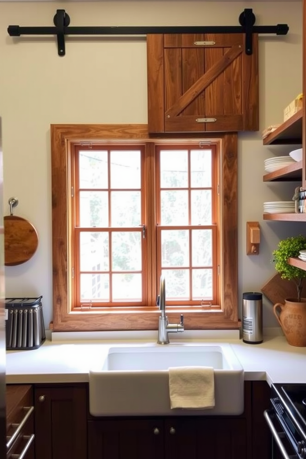 A small kitchen featuring magnetic strips for utensil storage. The walls are painted in a soft white, and the cabinetry is a sleek light gray with minimalist handles. A compact island with bar stools is positioned in the center, providing additional counter space. The backsplash is a vibrant subway tile in a bold color, adding a pop of personality to the design.