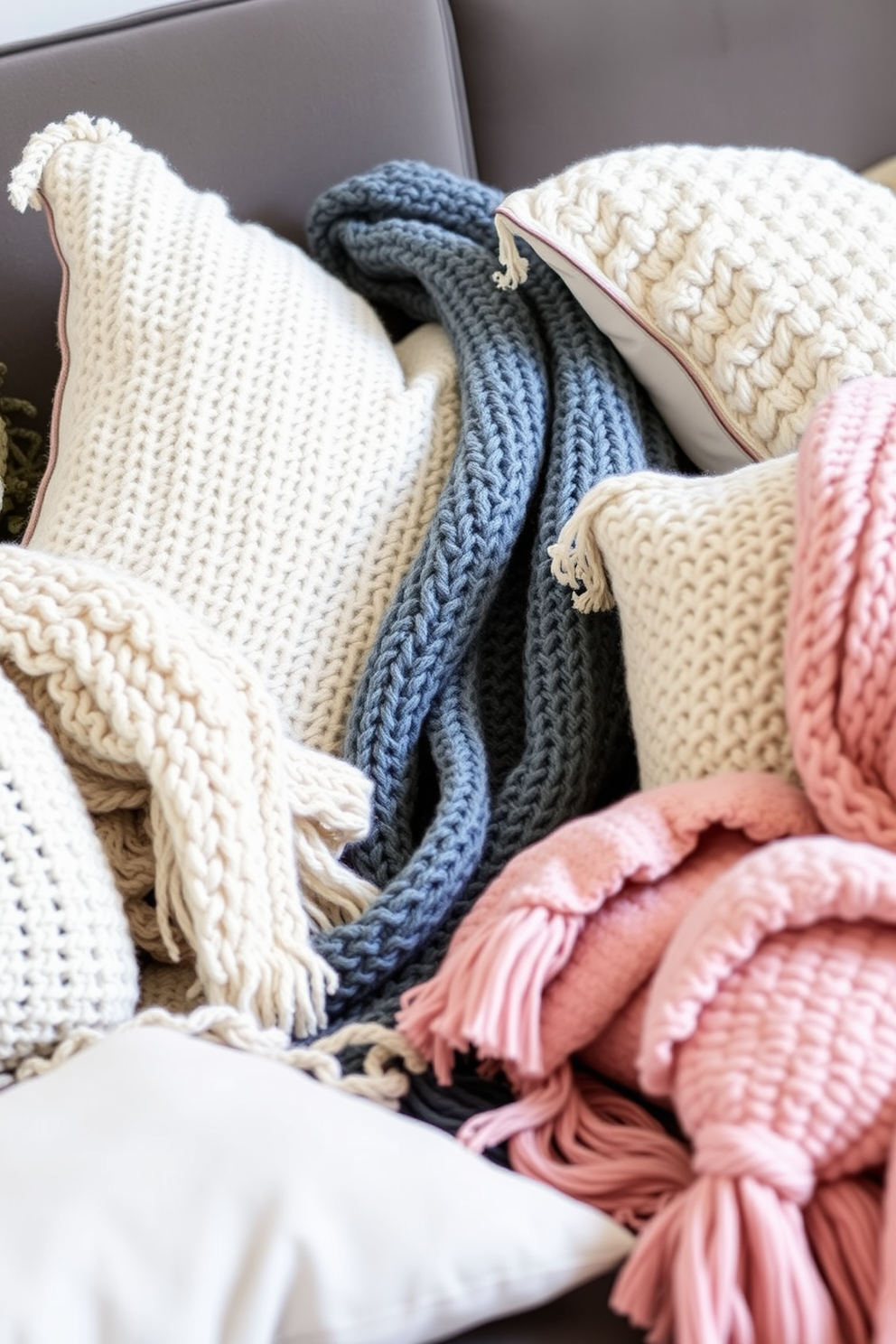 Layer textures with throws and pillows to create a cozy and inviting atmosphere in your small space. Incorporate different fabrics such as knits, velvets, and cottons in soft pastel colors to enhance the spring vibe.