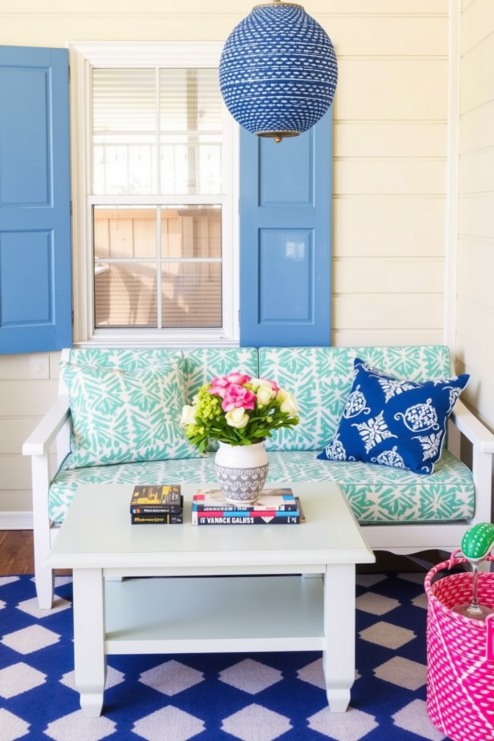 Choose lightweight furniture that allows for easy rearranging in your small space. Incorporate bright colors and playful patterns to create a cheerful summer atmosphere.