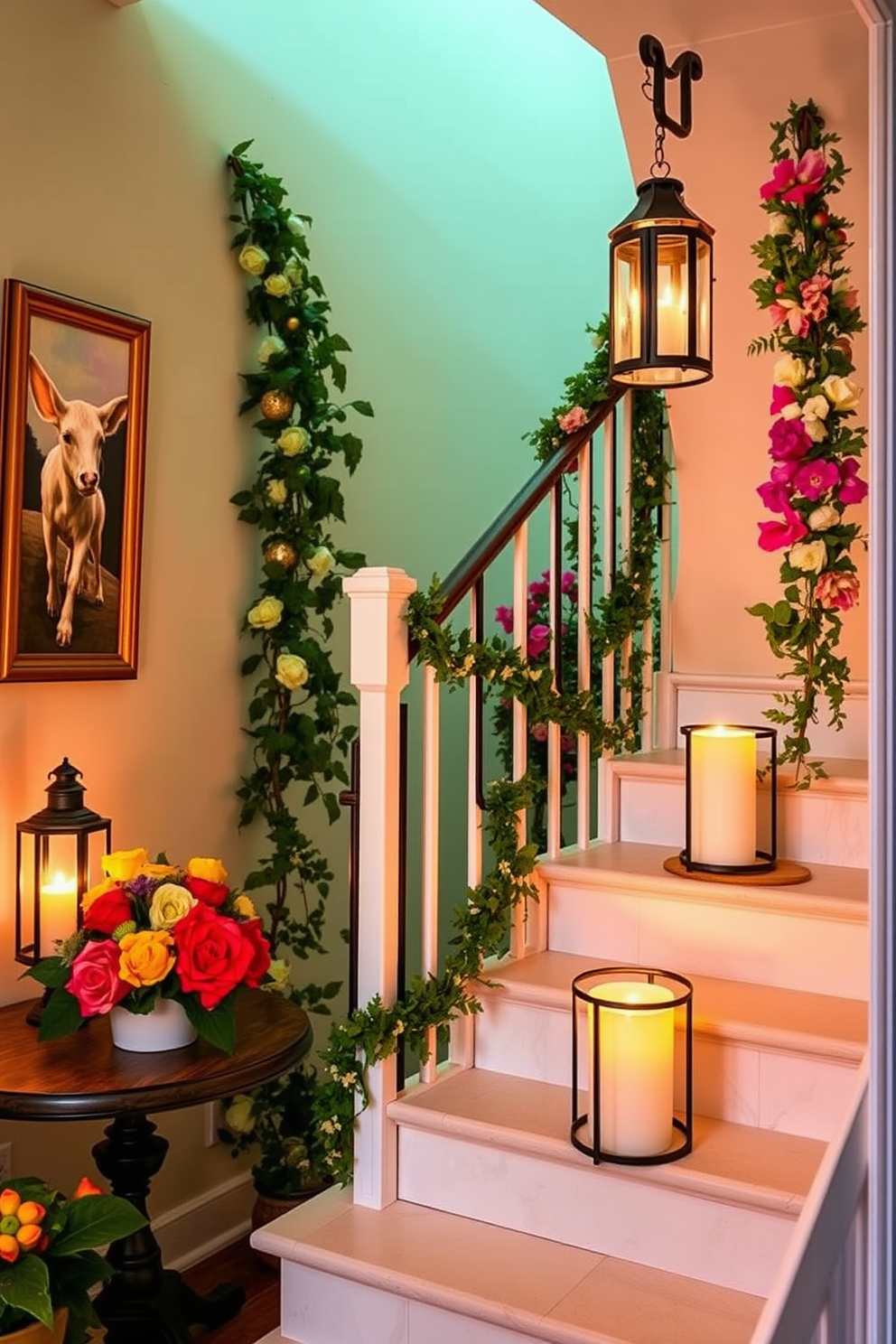 Charming lanterns for soft lighting create a warm and inviting atmosphere in any space. These lanterns can be placed on tables or hung from ceilings to enhance the overall decor. Summer staircase decorating ideas can transform a simple staircase into a stunning focal point. Consider using vibrant flowers, decorative garlands, or colorful artwork to bring life and brightness to the area.