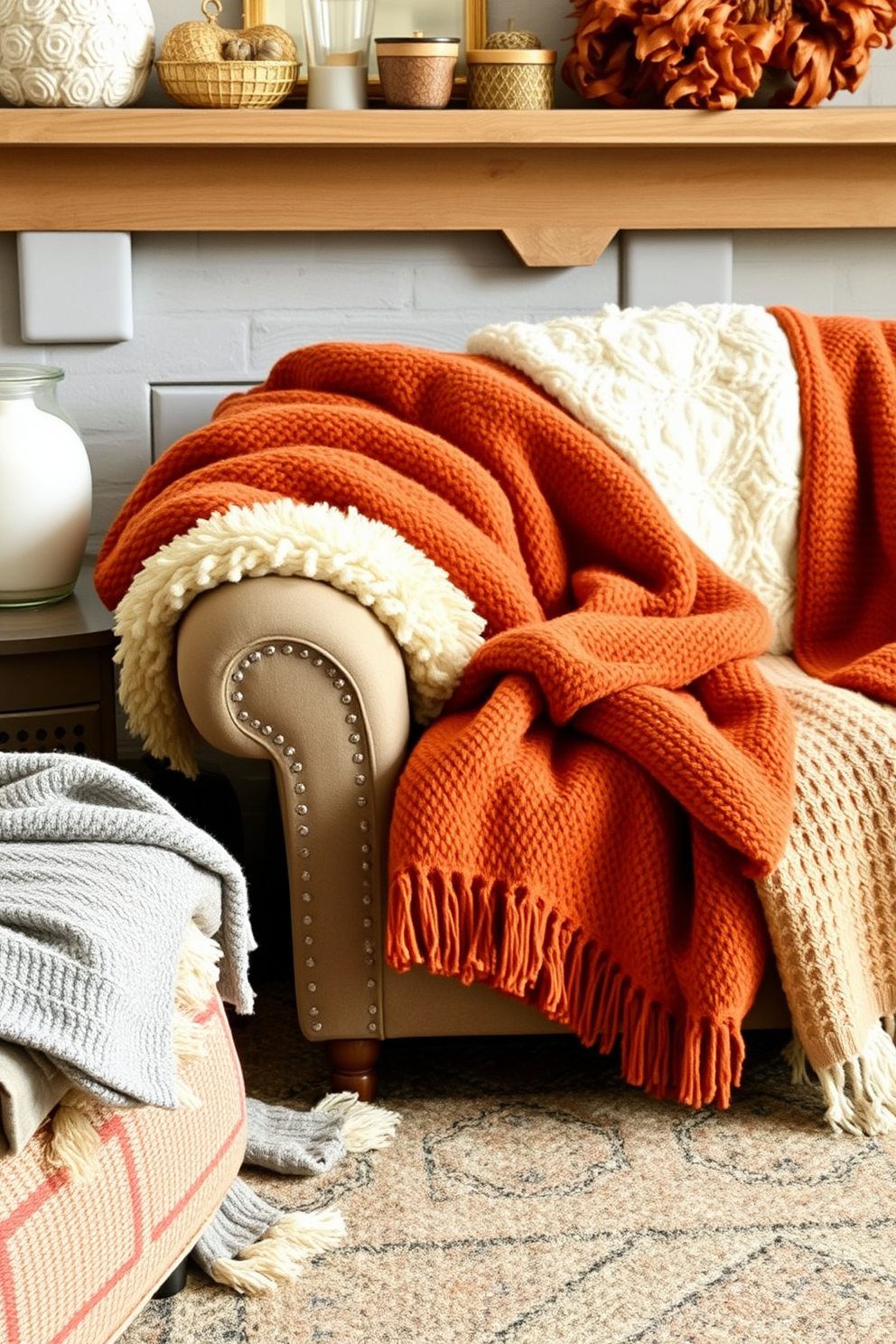 A festive dining table is adorned with vibrant table runners featuring seasonal prints that celebrate Thanksgiving. The table is set with elegant dinnerware, surrounded by autumn-themed centerpieces, creating a warm and inviting atmosphere for family gatherings.