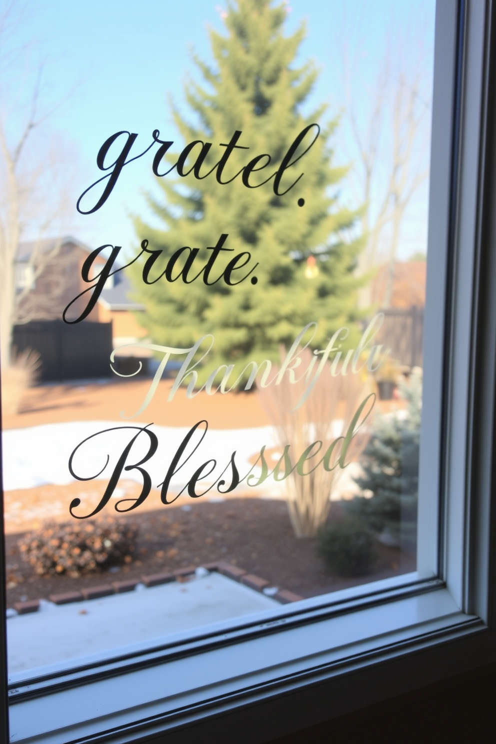 Thankful quotes on window decals create a warm and inviting atmosphere for Thanksgiving celebrations. These decals can feature phrases like 