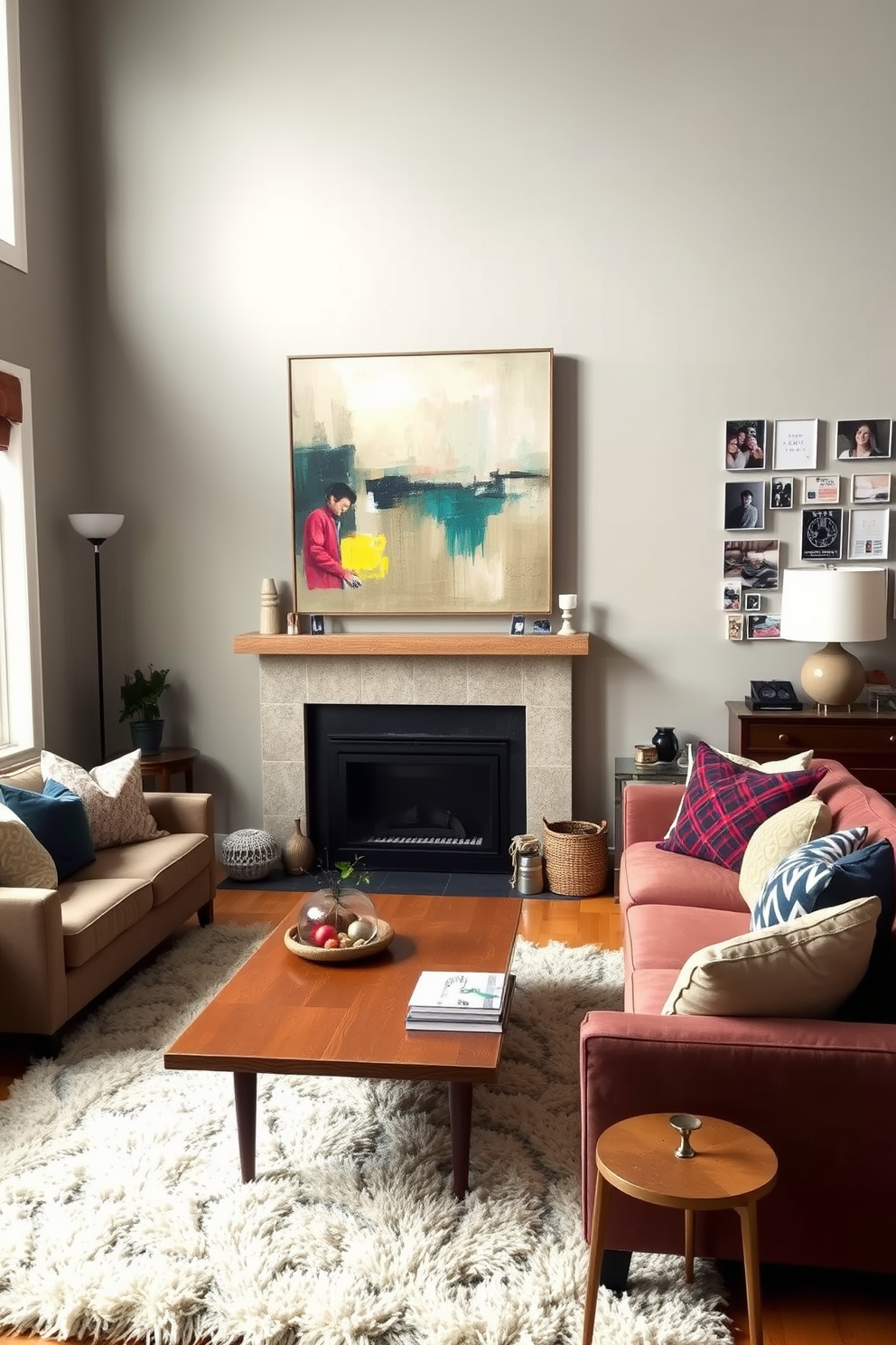 A minimalist townhouse living room features a spacious layout with light wood flooring and white walls. A large sectional sofa in a neutral tone faces a sleek coffee table, while a single floor lamp provides soft lighting in the corner. In the center, a simple area rug adds warmth without overwhelming the space. Large windows allow natural light to flood in, enhancing the airy atmosphere and showcasing a few carefully chosen decorative plants.