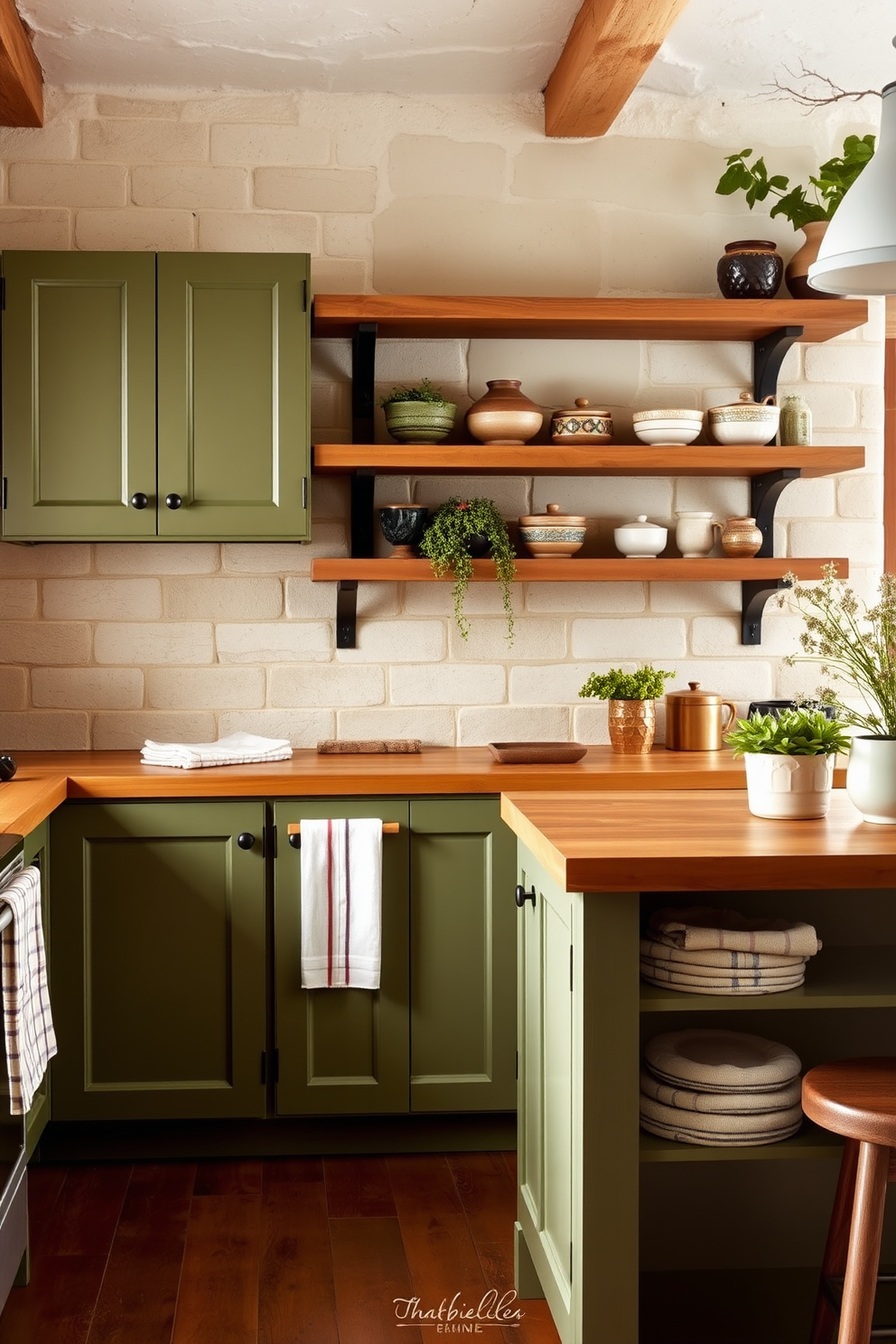 A modern two tone kitchen featuring earthy terracotta cabinetry complemented by muted white upper cabinets. The space includes a large kitchen island with a matching terracotta base and a white quartz countertop, creating a warm and inviting atmosphere.