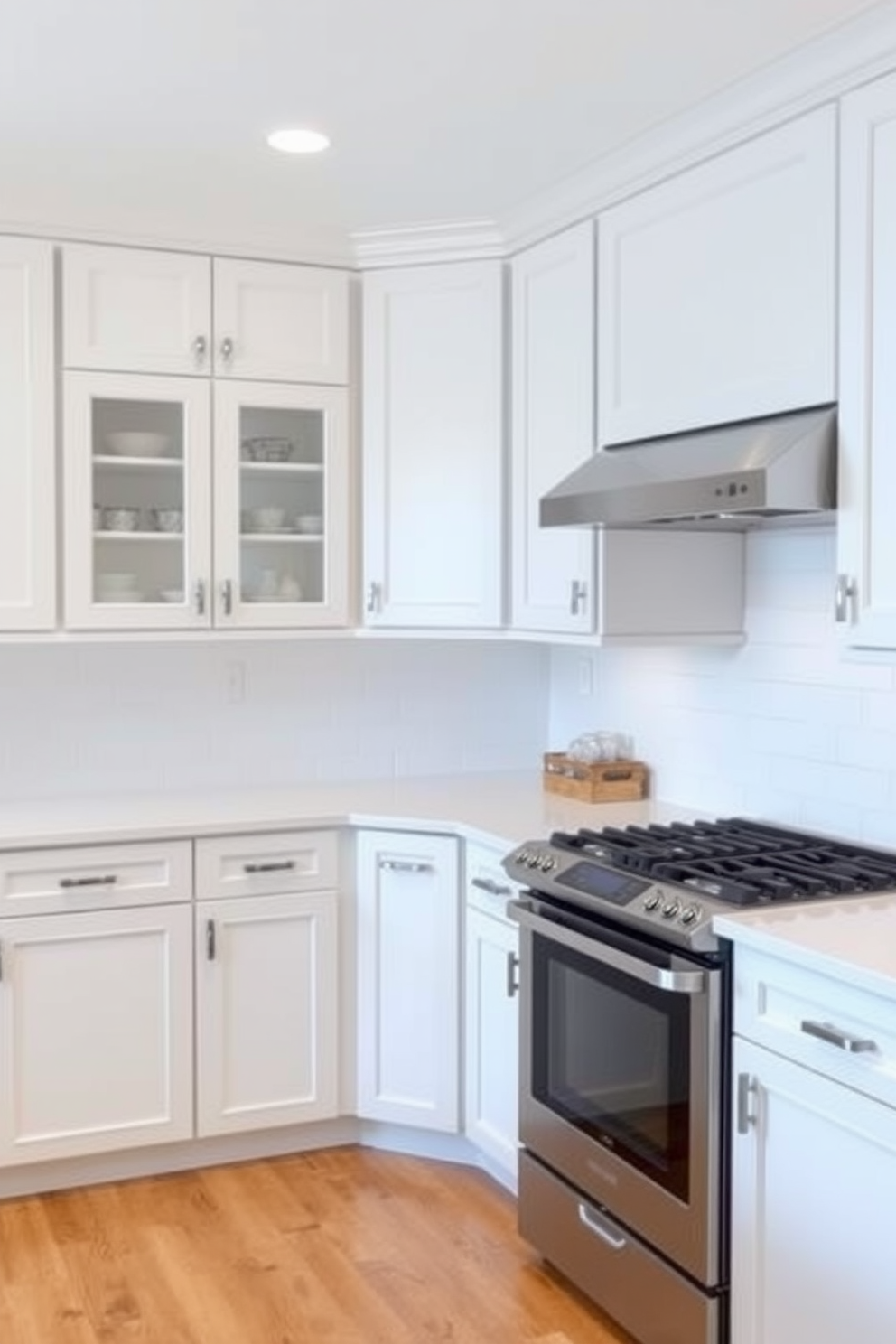 A modern U-shaped kitchen featuring exposed brick walls and sleek stainless steel appliances. The kitchen island is topped with a dark granite surface and includes bar seating for casual dining.