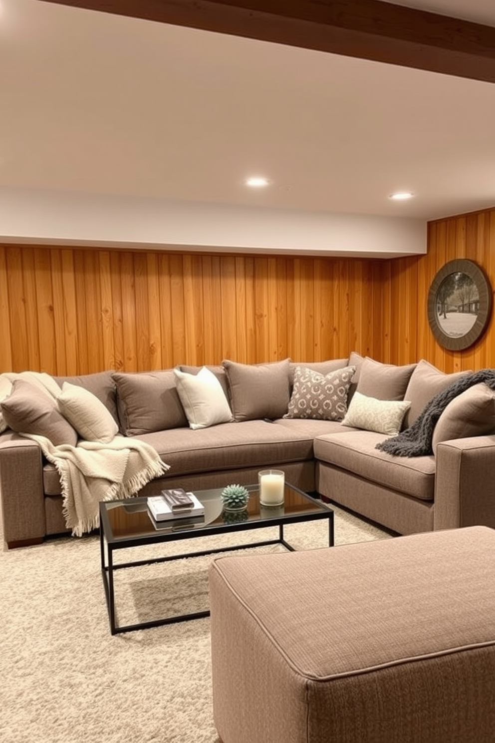 Create cozy zones within your winter basement using soft area rugs to define each space. Incorporate warm textures and layered lighting to enhance the inviting atmosphere, making it a perfect retreat during the colder months.